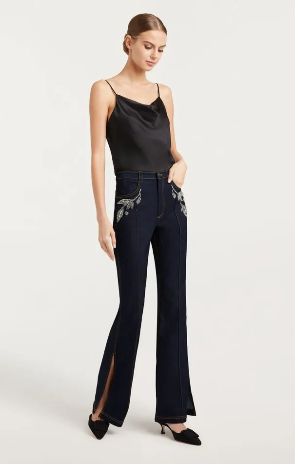 Shop Crystal Floral Haylie Pant Indigo Cinq Sept Pants