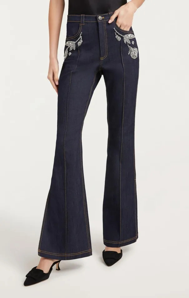 Shop Crystal Floral Haylie Pant Indigo Cinq Sept Pants