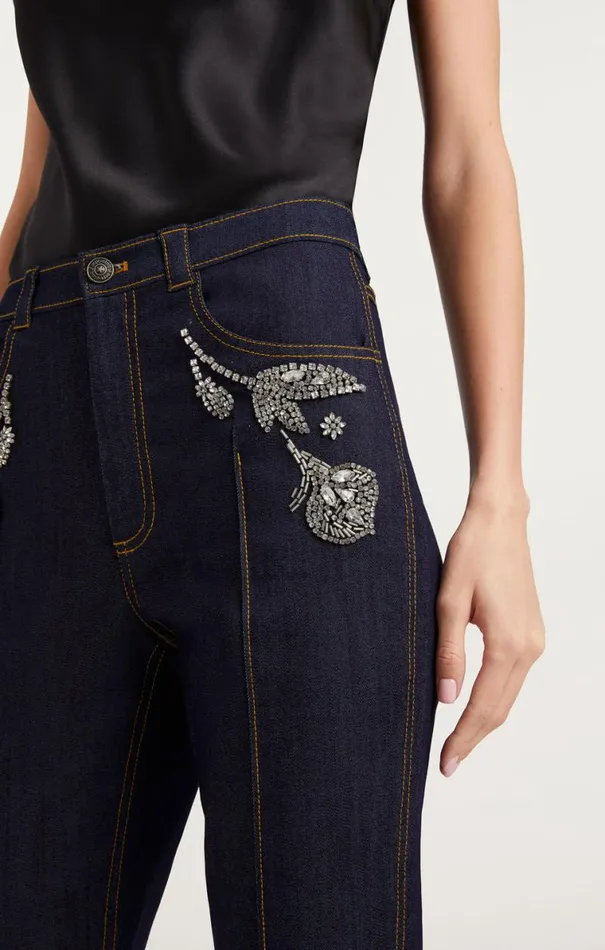 Shop Crystal Floral Haylie Pant Indigo Cinq Sept Pants