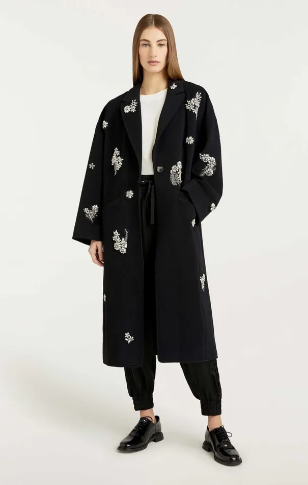Shop Crystal Ivy Gravis Coat Black Cinq Sept Outerwear