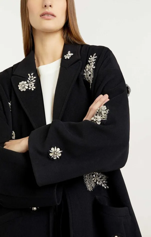 Shop Crystal Ivy Gravis Coat Black Cinq Sept Outerwear