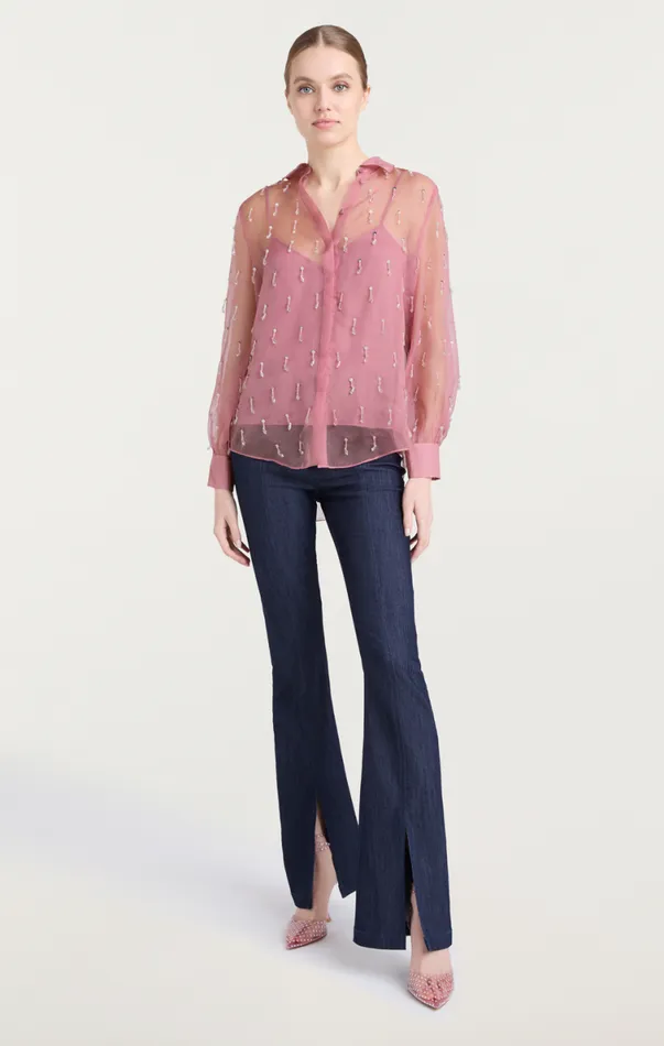 Shop Crystal Teardrop Kandice Top Faded Violet Cinq Sept Long Sleeve Tops