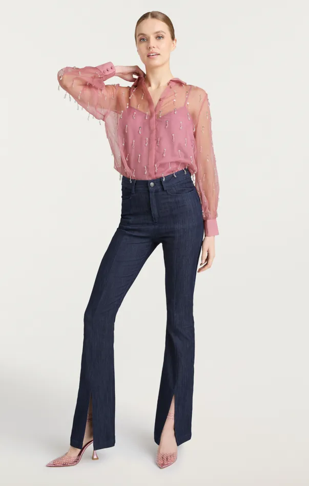 Shop Crystal Teardrop Kandice Top Faded Violet Cinq Sept Long Sleeve Tops