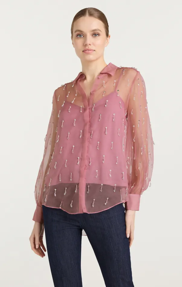 Shop Crystal Teardrop Kandice Top Faded Violet Cinq Sept Long Sleeve Tops