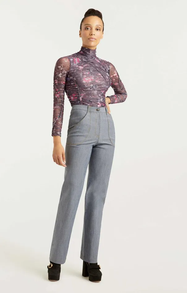 Shop Ellianna Top Asphalt Multi Cinq Sept Long Sleeve Tops