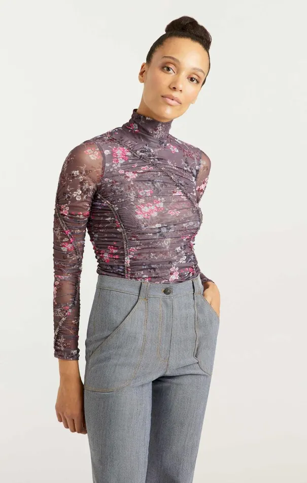 Shop Ellianna Top Asphalt Multi Cinq Sept Long Sleeve Tops