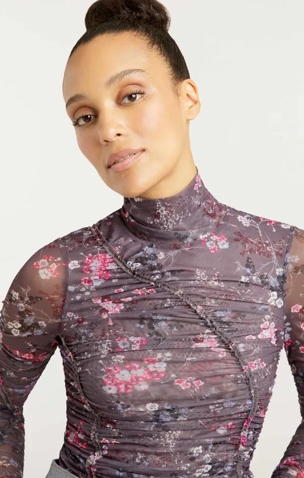 Shop Ellianna Top Asphalt Multi Cinq Sept Long Sleeve Tops