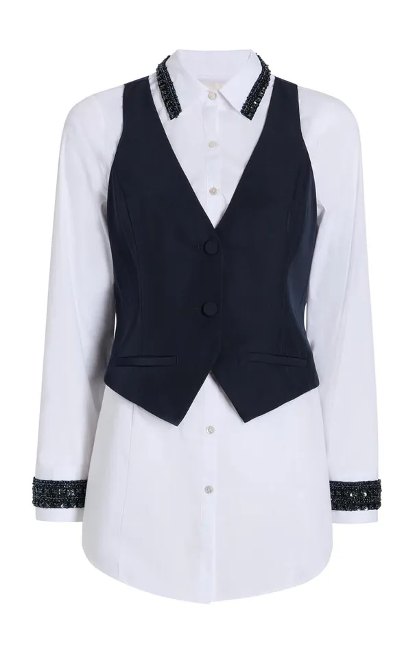 Shop Embellished Ellery Top Navywhite Cinq Sept Long Sleeve Tops
