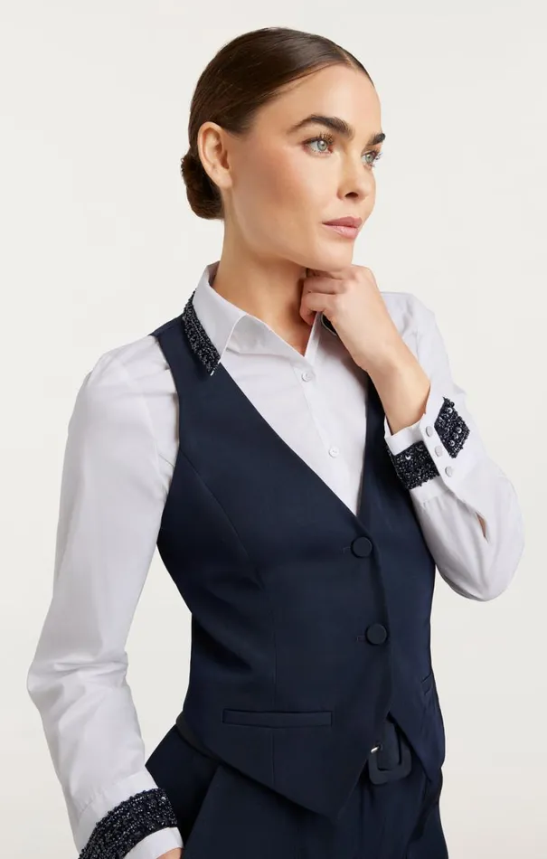 Shop Embellished Ellery Top Navywhite Cinq Sept Long Sleeve Tops