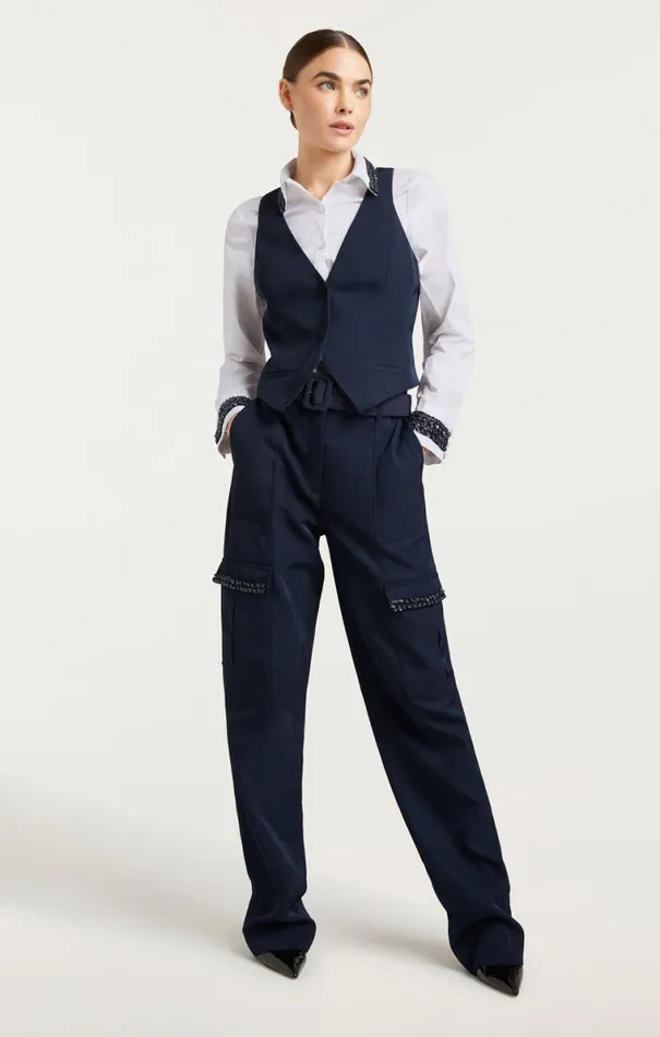 Shop Embellished Ellery Top Navywhite Cinq Sept Long Sleeve Tops