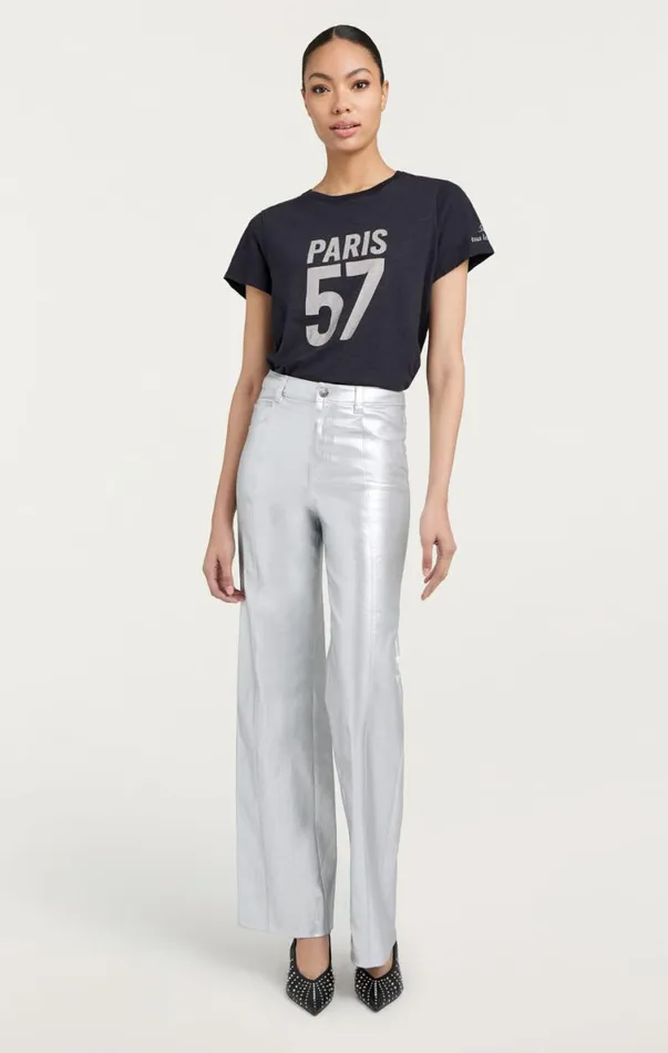 Shop Foiled Francine Pant Silver Cinq Sept Pants