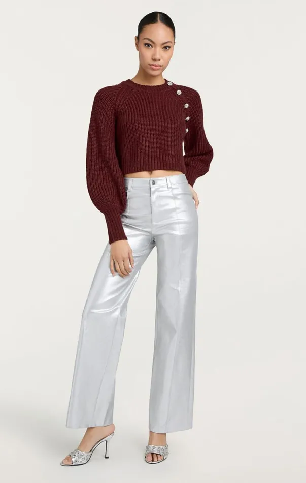 Shop Foiled Francine Pant Silver Cinq Sept Pants