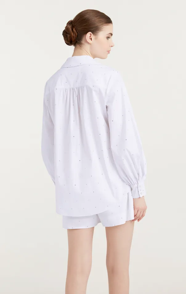 Shop Heatset Rhinestone Ditsy Kandice White Cinq Sept Long Sleeve Tops