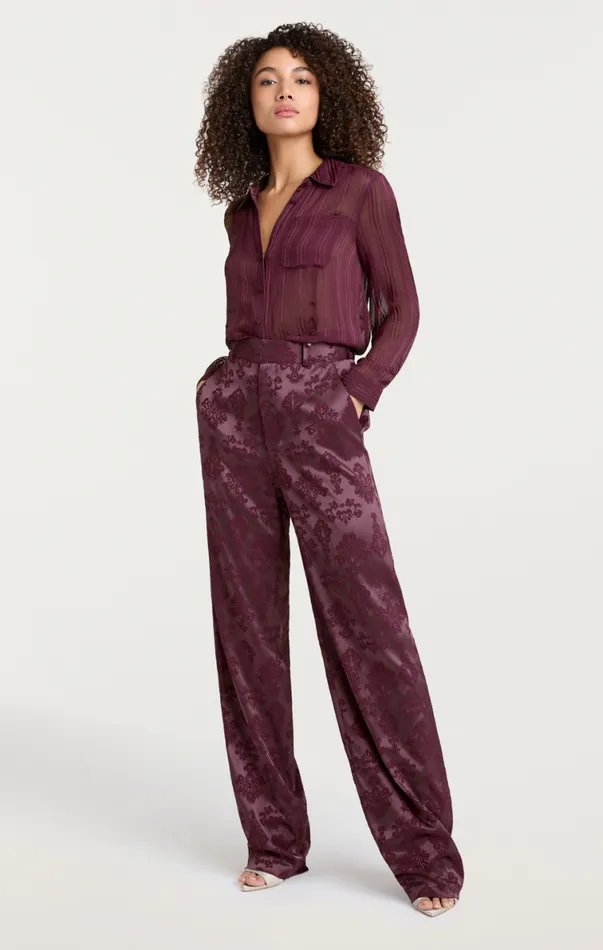 Shop Jacquard Collins Pant Dark Fig Cinq Sept Pants