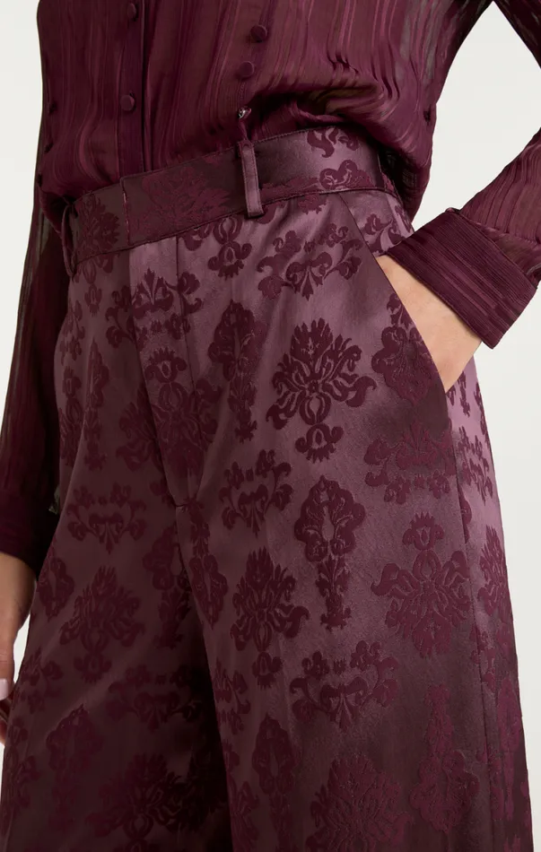 Shop Jacquard Collins Pant Dark Fig Cinq Sept Pants