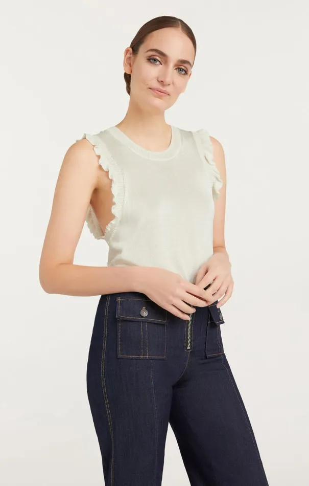 Shop Knit Lenore Top Ivory Cinq Sept Sweaters and Knits