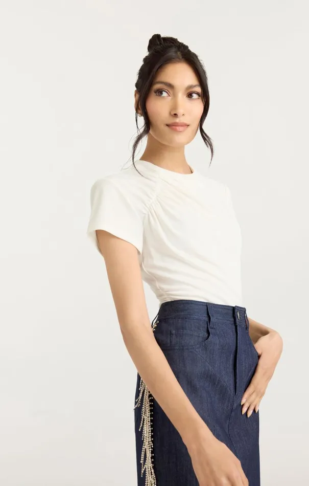Shop Kylen Top Ivory Cinq Sept Tees