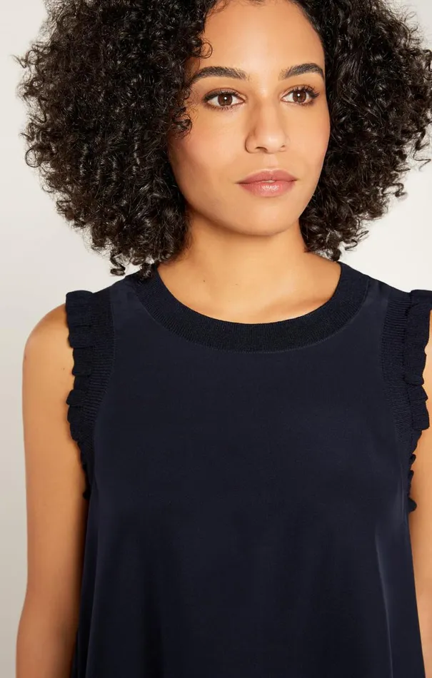 Shop Lenore Top Navy Cinq Sept Tank Tops and Camisoles