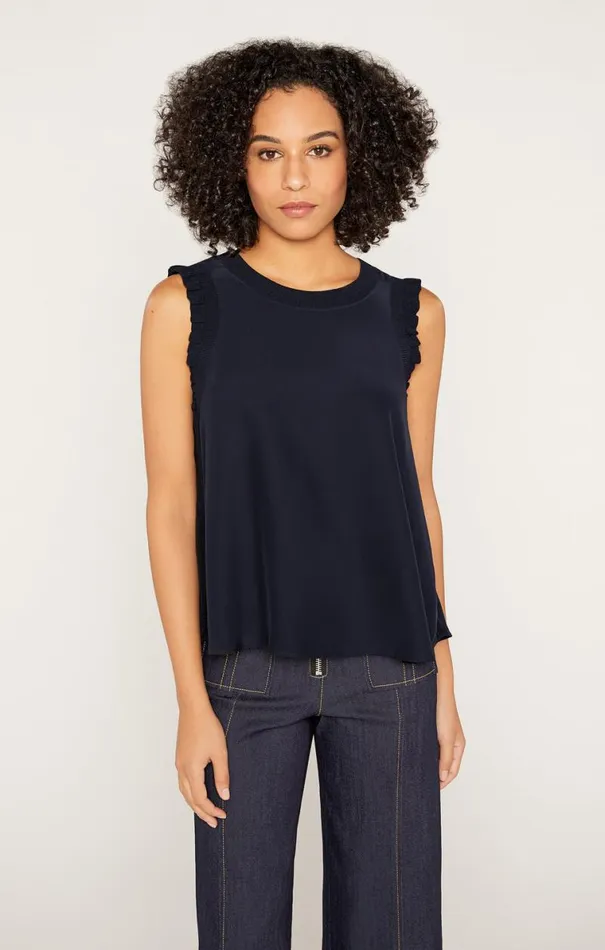 Shop Lenore Top Navy Cinq Sept Tank Tops and Camisoles
