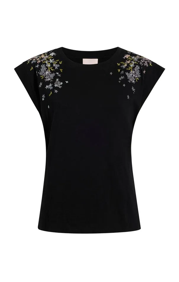 Shop Lilac Vine Embellished Bella Tee Black Multi Cinq Sept Tees