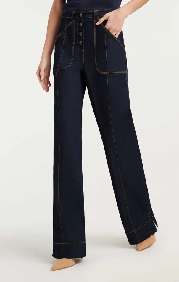 Shop Long Benji Pant Indigo Cinq Sept Pants