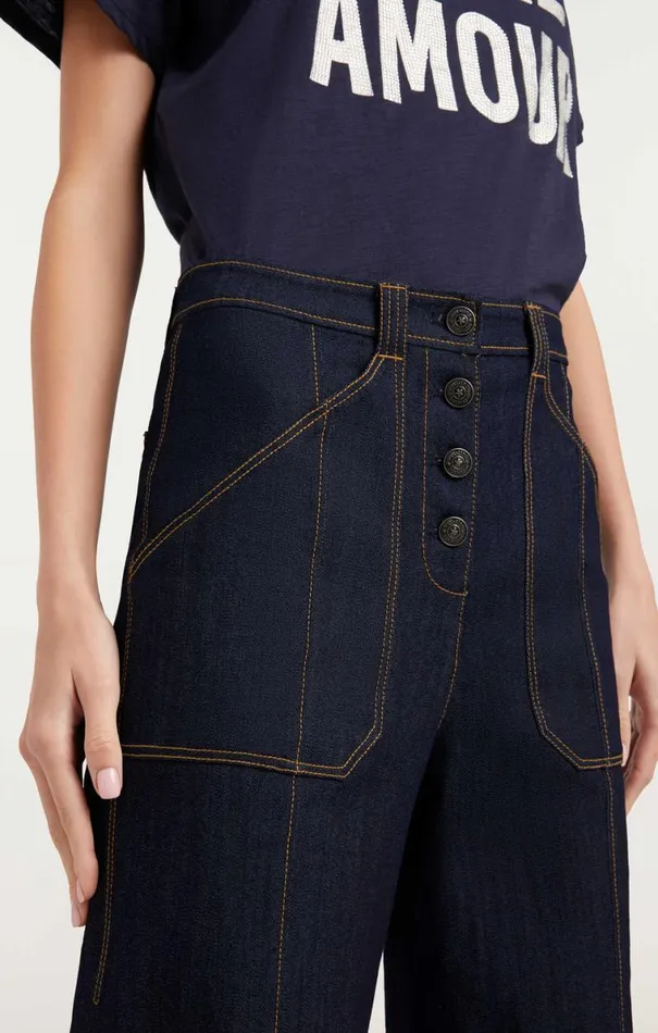 Shop Long Benji Pant Indigo Cinq Sept Pants