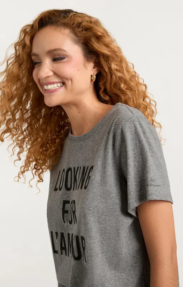 Shop Looking For L039amour Tee Heather Greyblack Cinq Sept Tees