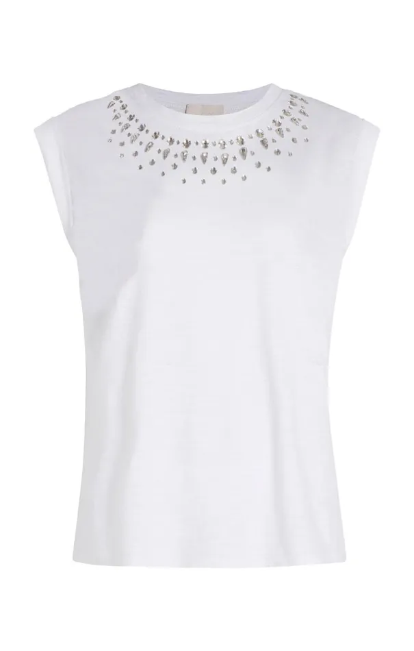 Shop Mixed Rhinestone Bella Tee White Multi Cinq Sept Tees