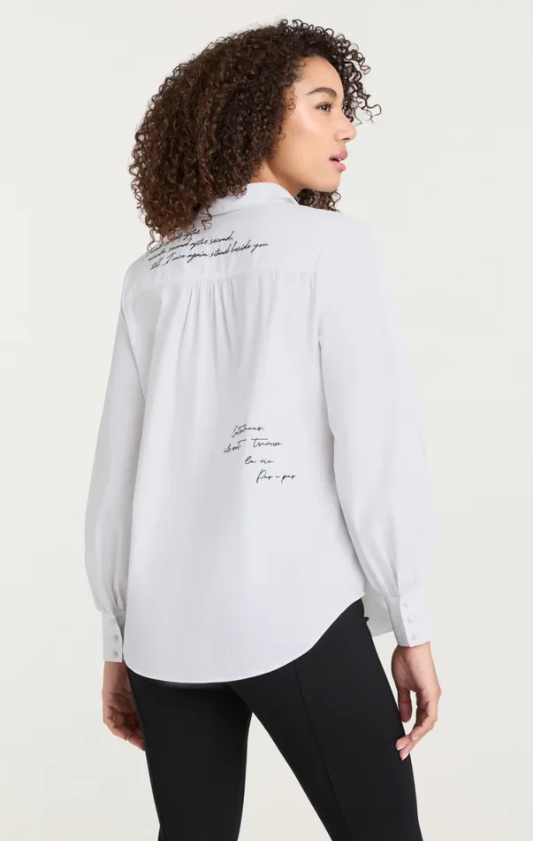 Shop Mon Amour Embroidered Poplin Kandice Top Whiteblack Cinq Sept Long Sleeve Tops