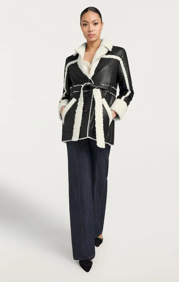 Shop Mona Coat Blackivory Cinq Sept Outerwear