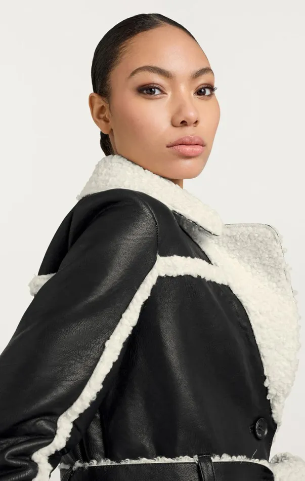 Shop Mona Coat Blackivory Cinq Sept Outerwear