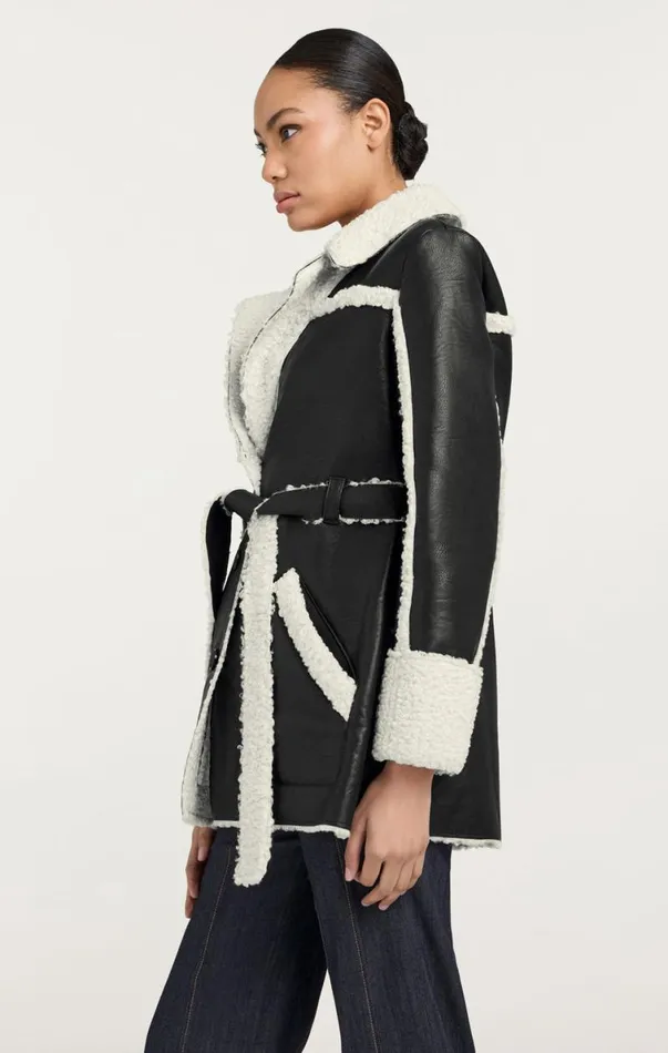 Shop Mona Coat Blackivory Cinq Sept Outerwear