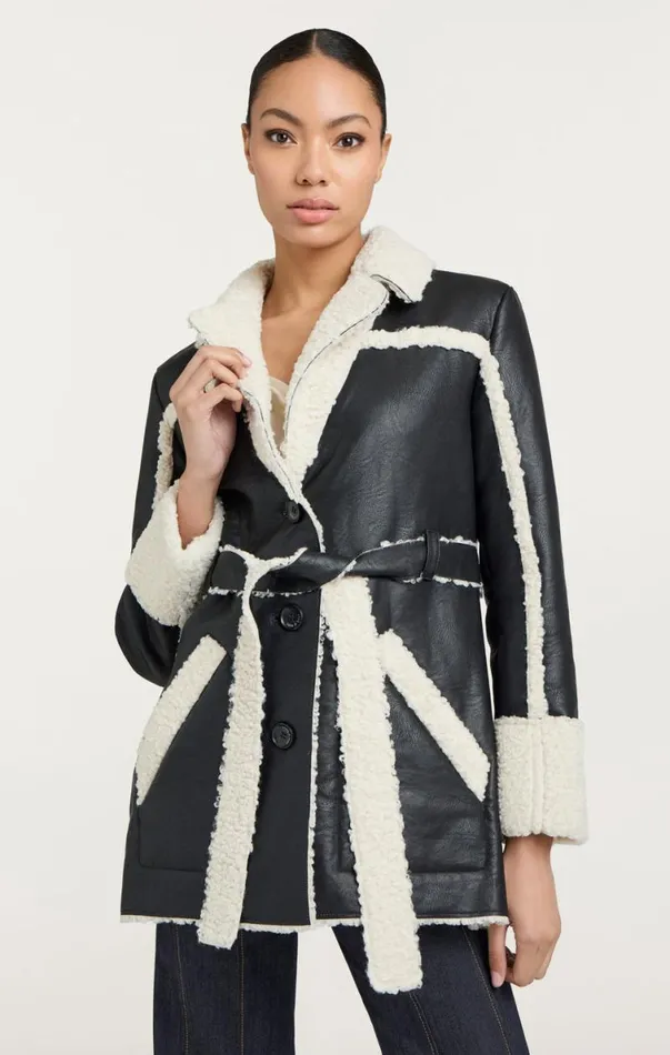 Shop Mona Coat Blackivory Cinq Sept Outerwear