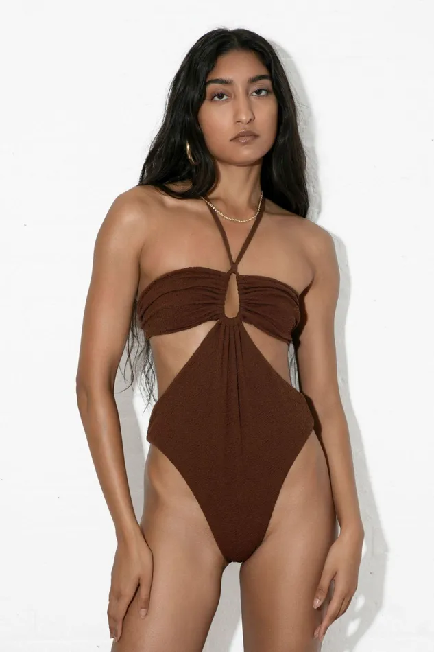 Shop One Pieces Mara Hoffman Blanca One Piece Brown Shop One Pieces Mara Hoffman Blanca One Piece Brown