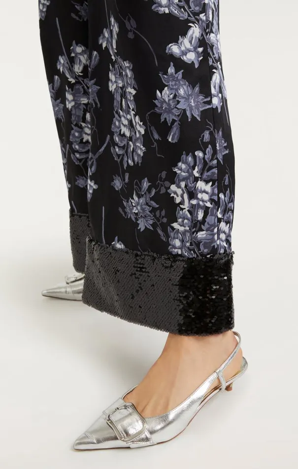 Shop Phoebe Pant Coastal Floral Black Multi Cinq Sept Pants