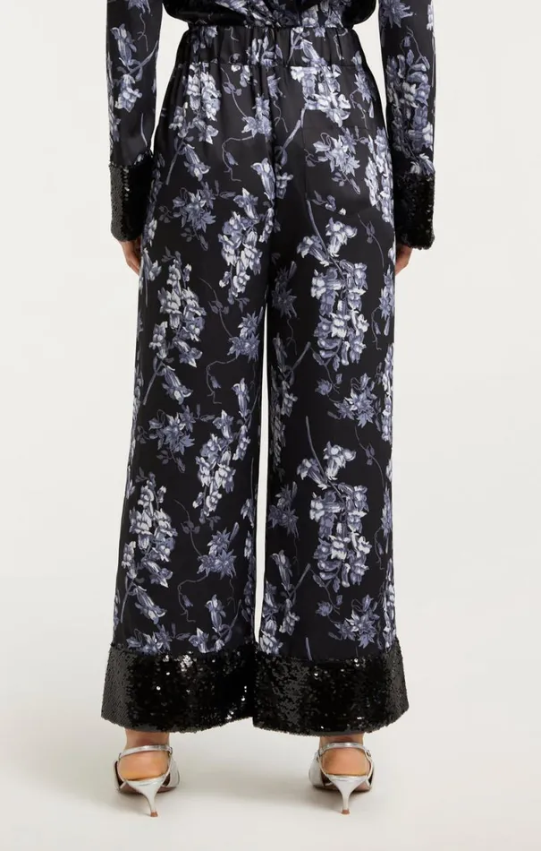 Shop Phoebe Pant Coastal Floral Black Multi Cinq Sept Pants