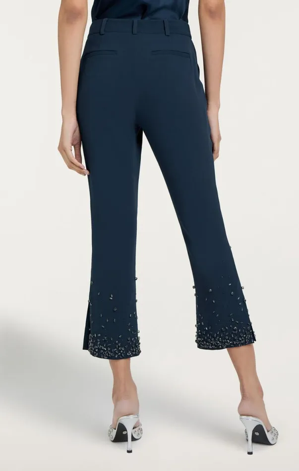 Shop Rhinestone Crackle Cropped Kerry Pant Peacock Blue Cinq Sept Pants