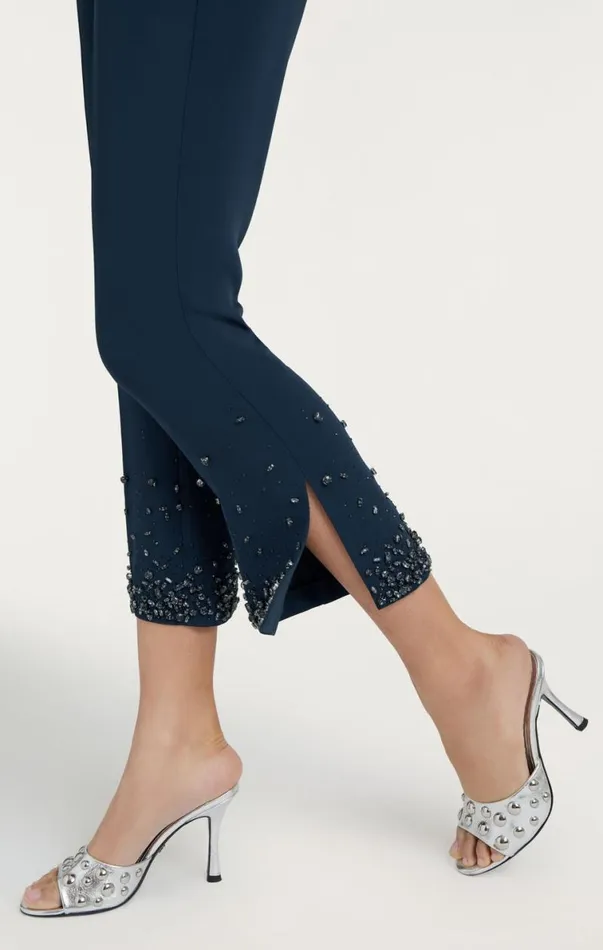 Shop Rhinestone Crackle Cropped Kerry Pant Peacock Blue Cinq Sept Pants