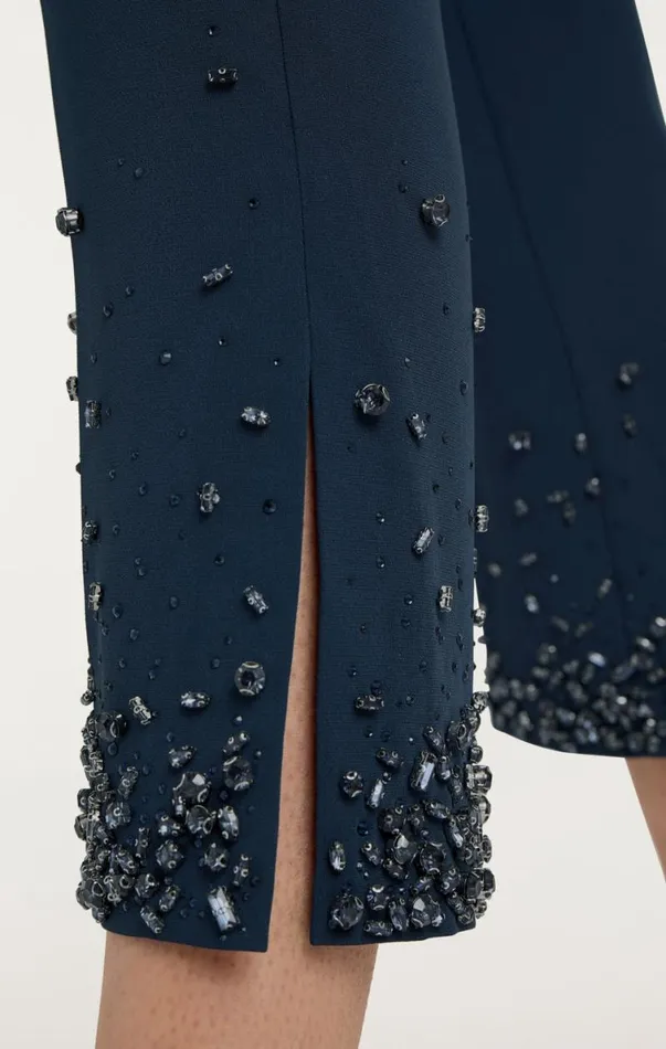 Shop Rhinestone Crackle Cropped Kerry Pant Peacock Blue Cinq Sept Pants