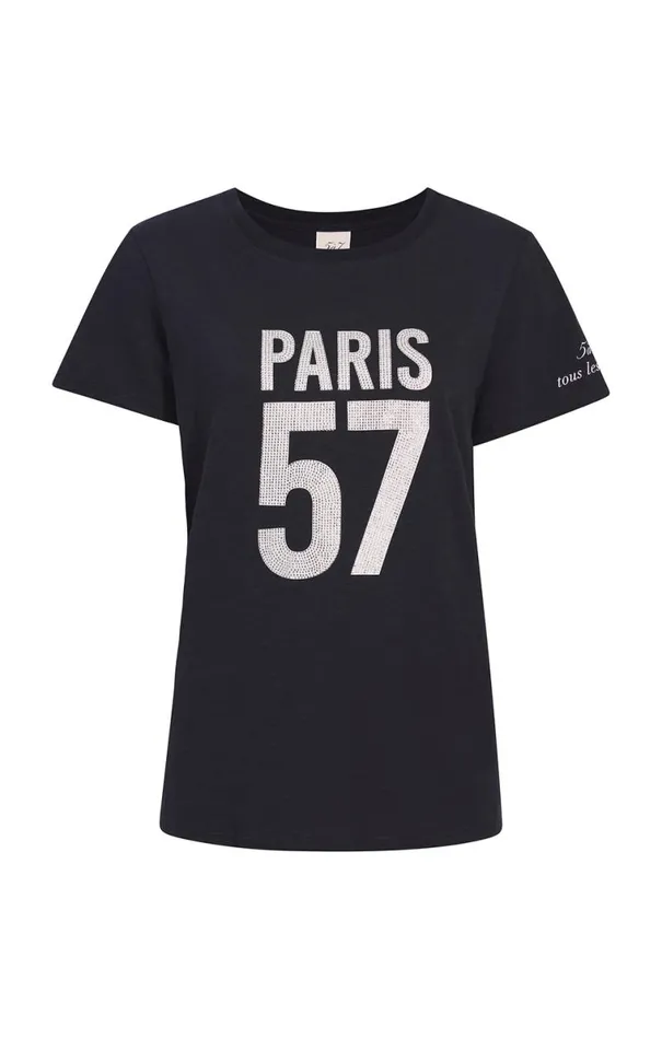 Shop Rhinestone Paris 57 Tee Navywhite Cinq Sept Tees