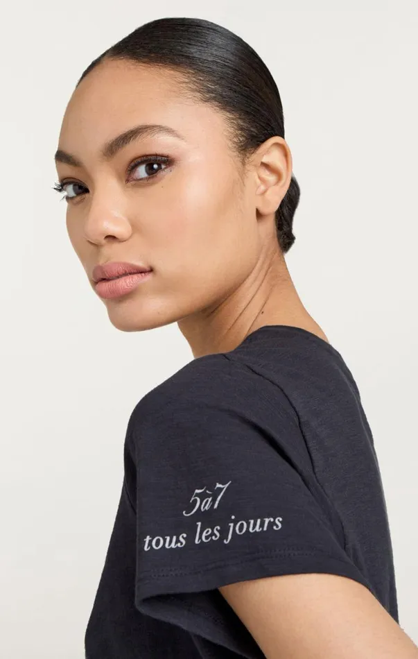 Shop Rhinestone Paris 57 Tee Navywhite Cinq Sept Tees