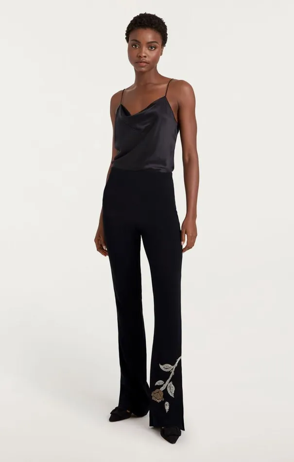 Shop Rose Embellished Eva Pant Black Cinq Sept Pants