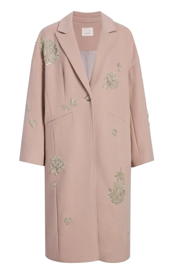 Shop Rose Embellished Gravis Coat Oyster Cinq Sept Outerwear
