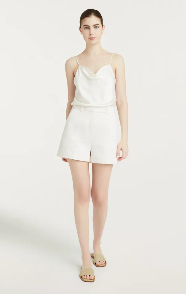 Shop Sateen Galena Short White Cinq Sept Shorts