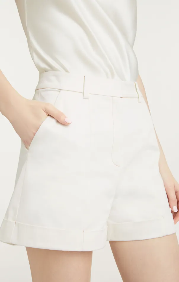 Shop Sateen Galena Short White Cinq Sept Shorts