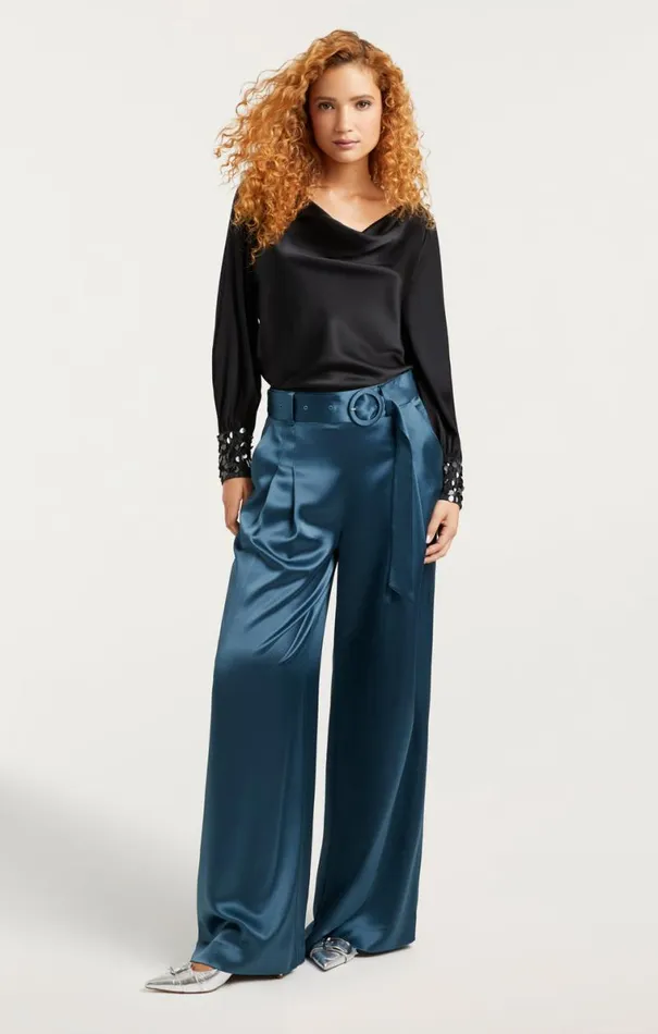 Shop Sequin Cuff Taylee Top Black Cinq Sept Long Sleeve Tops
