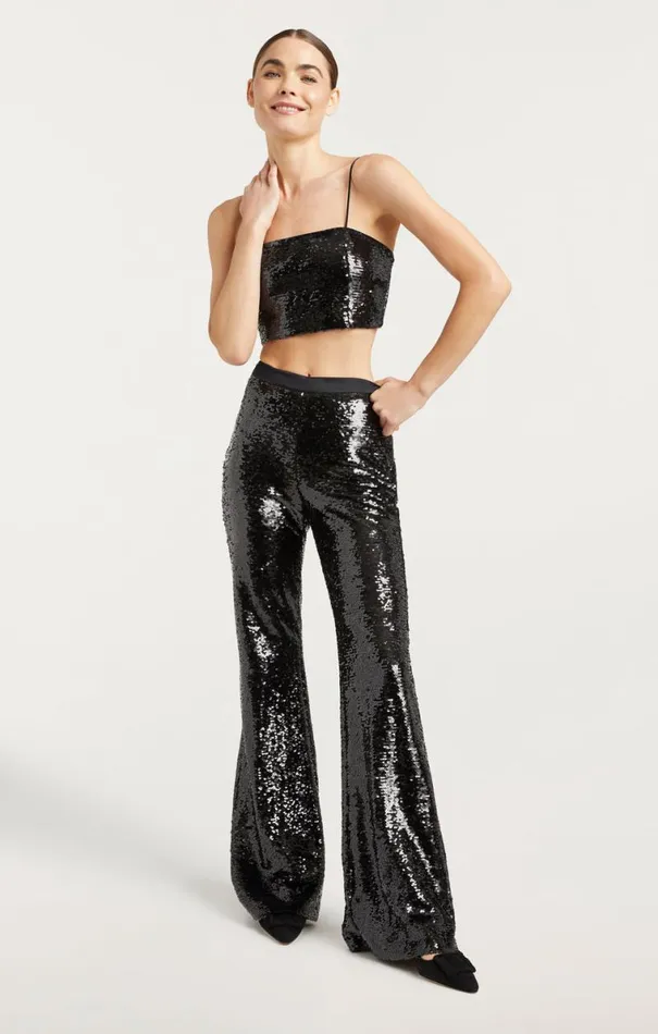 Shop Sequin Nikki Top Black Cinq Sept Tank Tops and Camisoles
