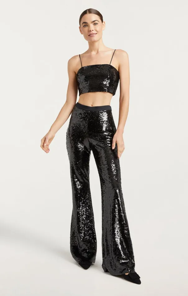 Shop Sequin Nikki Top Black Cinq Sept Tank Tops and Camisoles