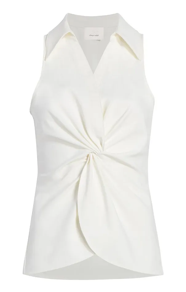 Shop Sleeveless Mckenna Top Ivory Cinq Sept Long Sleeve Tops