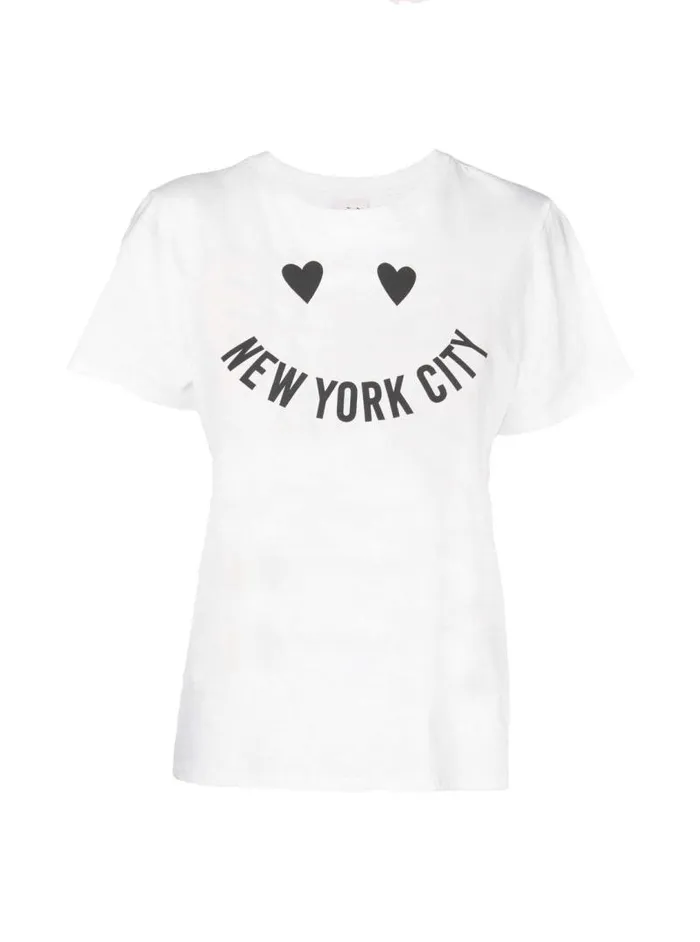 Shop Smiley New York Tee Whiteblack Cinq Sept Tees